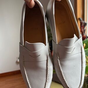 Bally Men's Cream Leather Slip-On Loafers